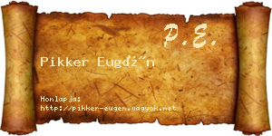 Pikker Eugén névjegykártya